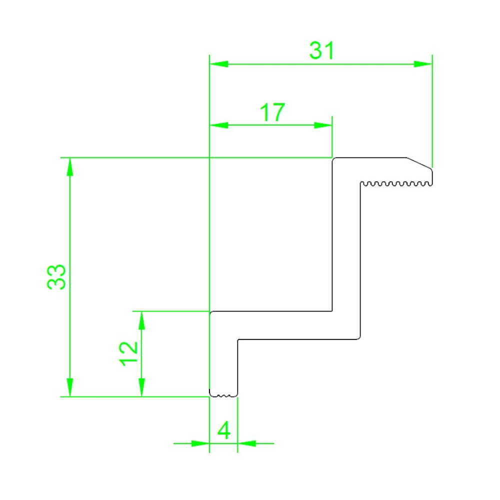 Klamra skrajna 60x30 mm srebrna