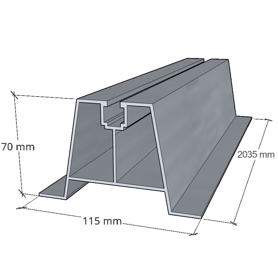 Mostek trapezowy 2035x70 mm + EPDM